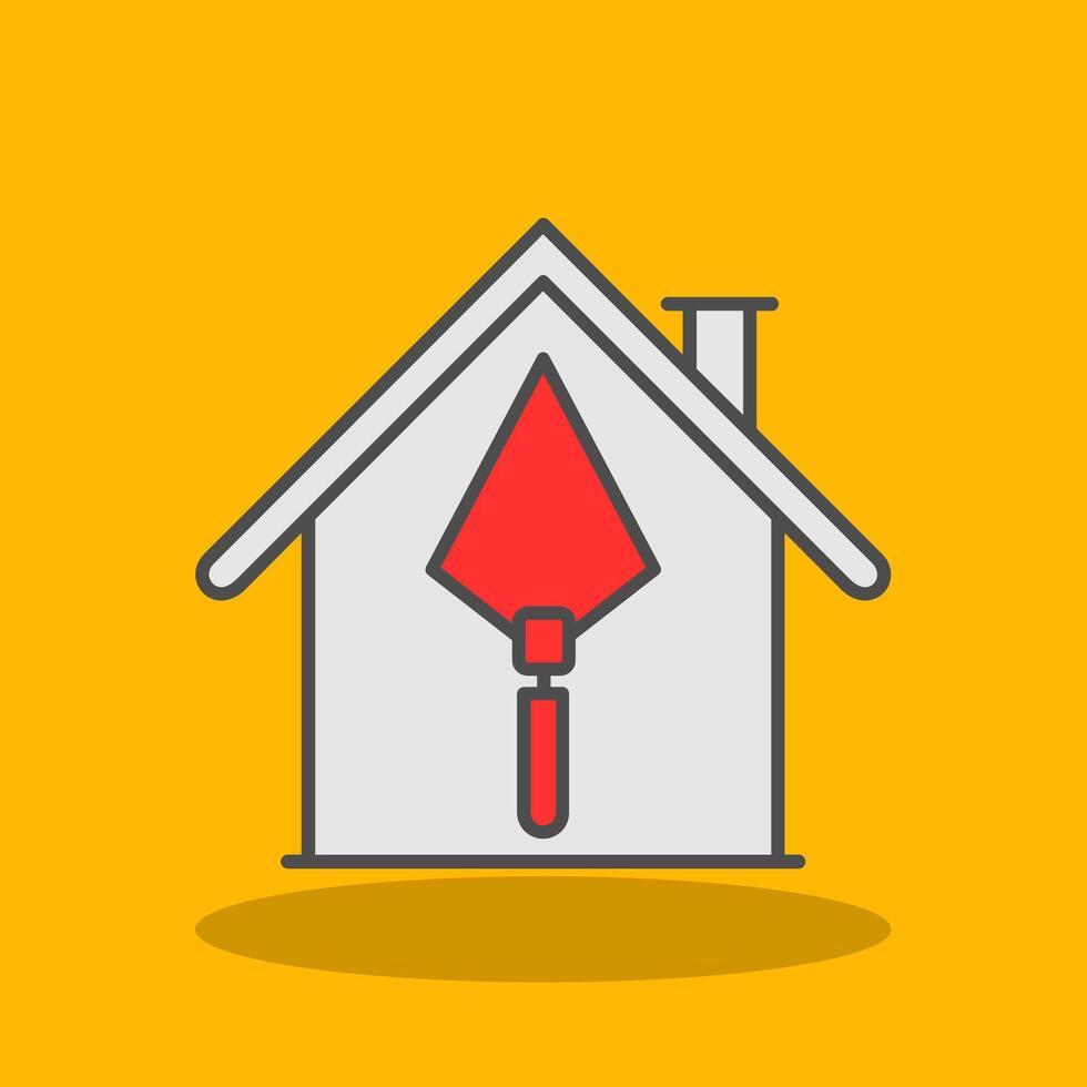 House Construction Filled Shadow Icon vector