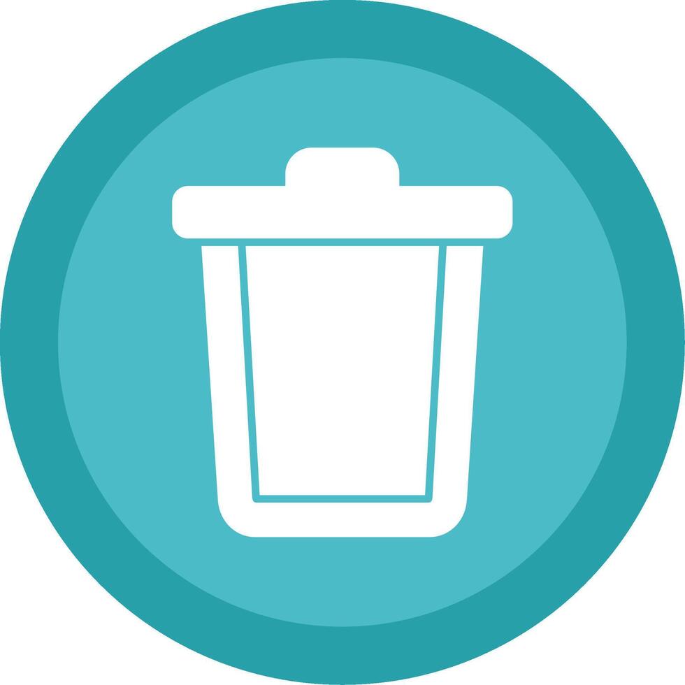 Trash Can Glyph Multi Circle Icon vector