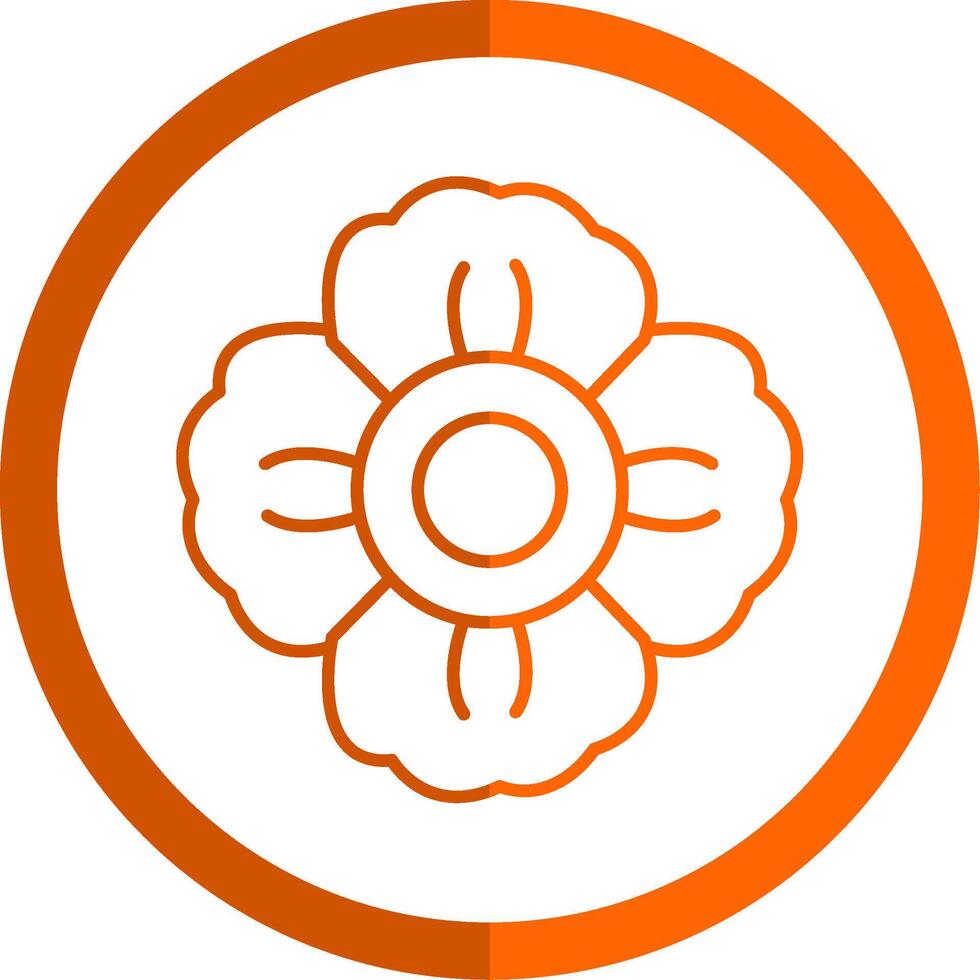 Mallow Line Orange Circle Icon vector