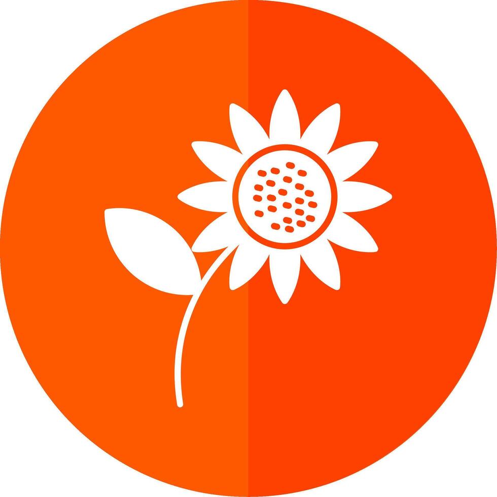 Sunflower Glyph Red Circle Icon vector