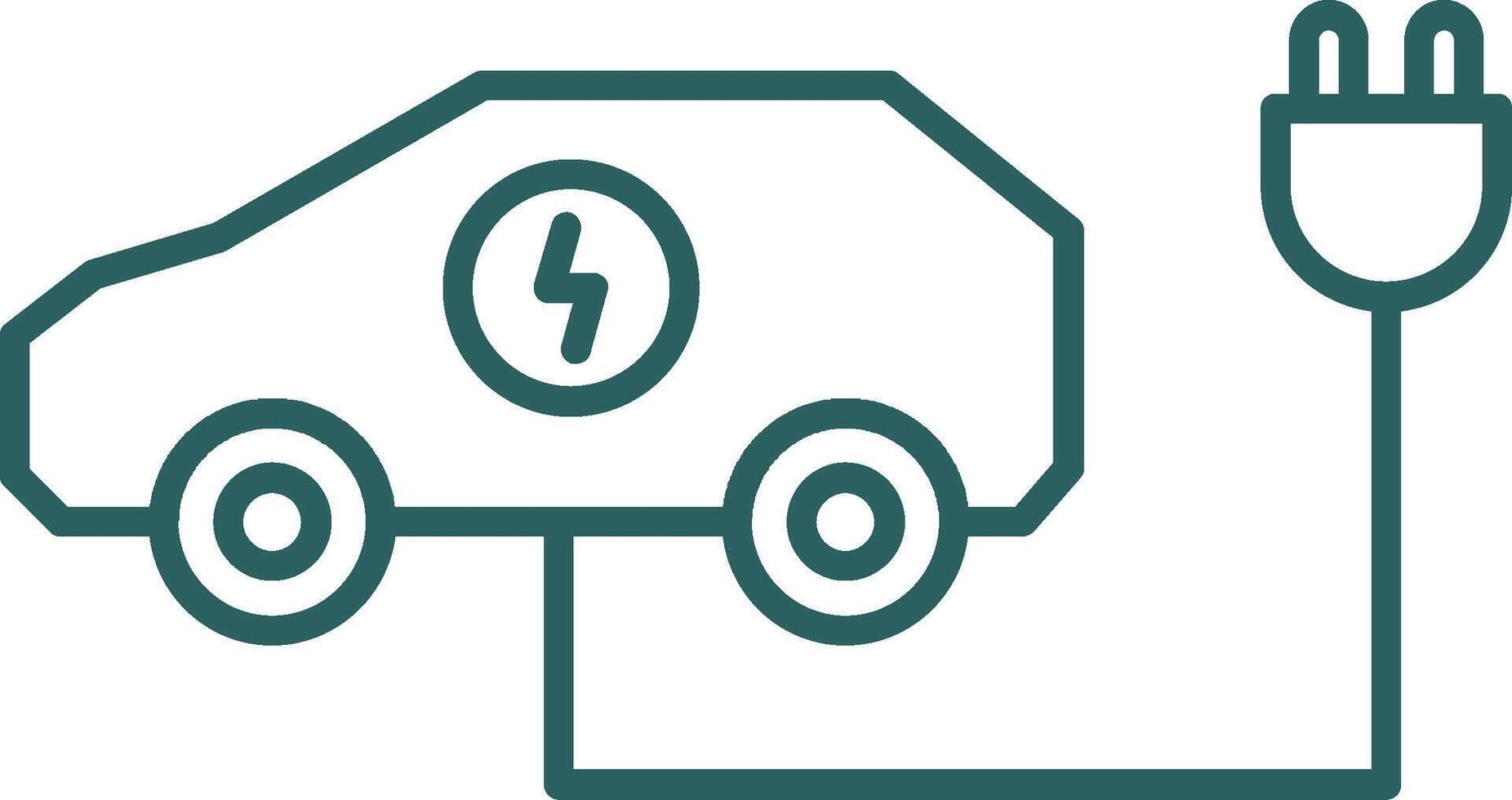 Electric Car Line Gradient Round Corner Icon vector