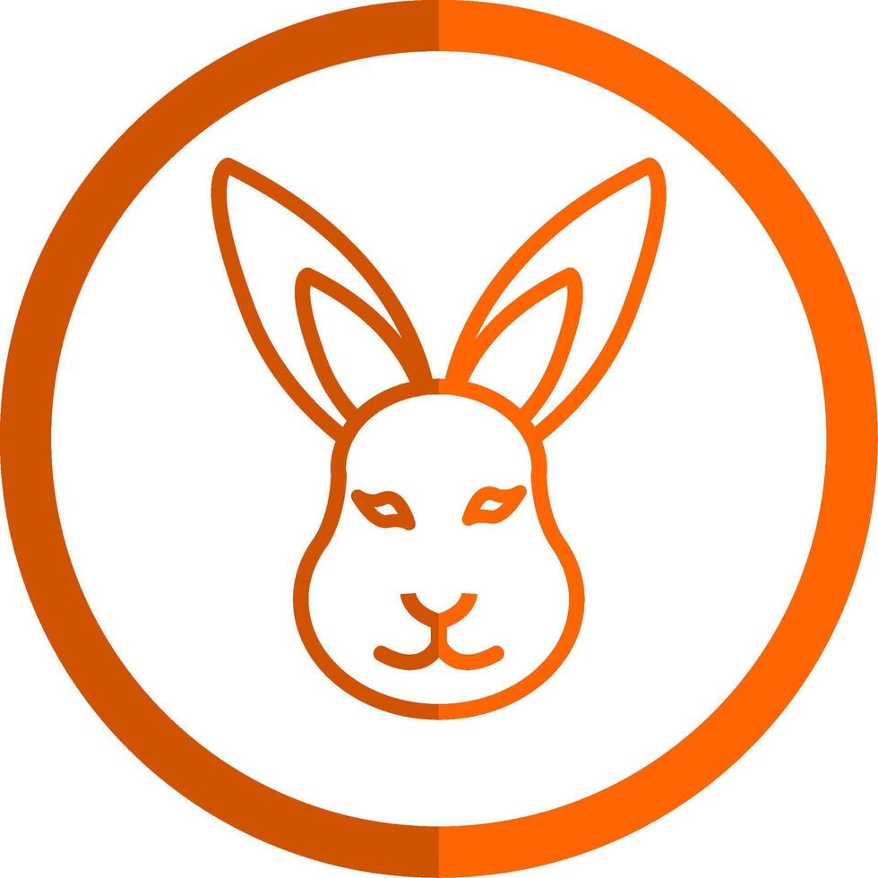 Hare Line Orange Circle Icon vector