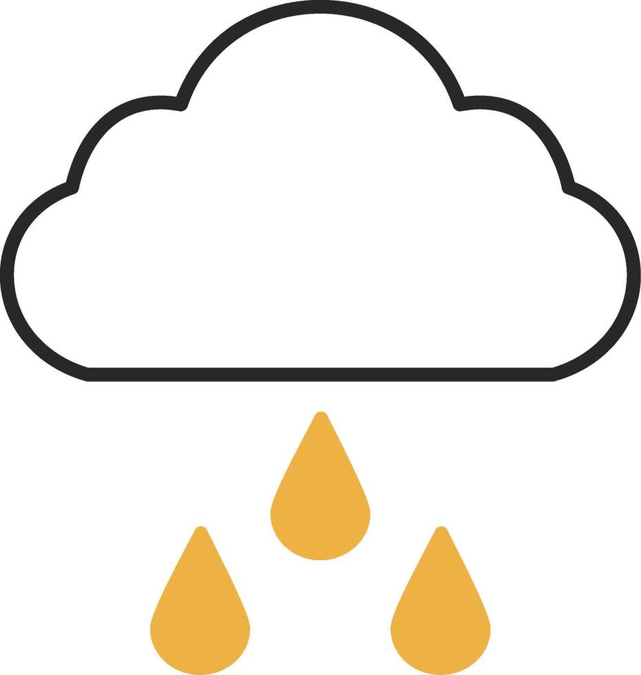 Rainy Skined Filled Icon vector