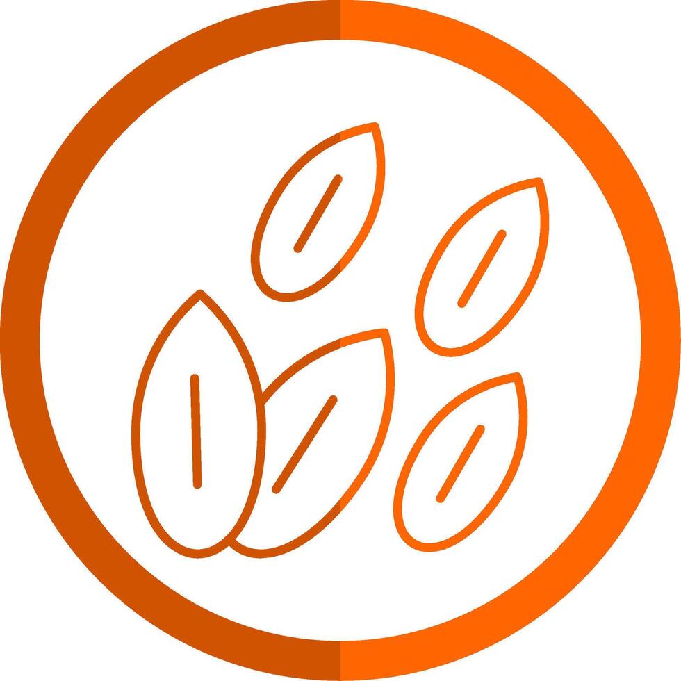 Barley Seeds Line Orange Circle Icon vector