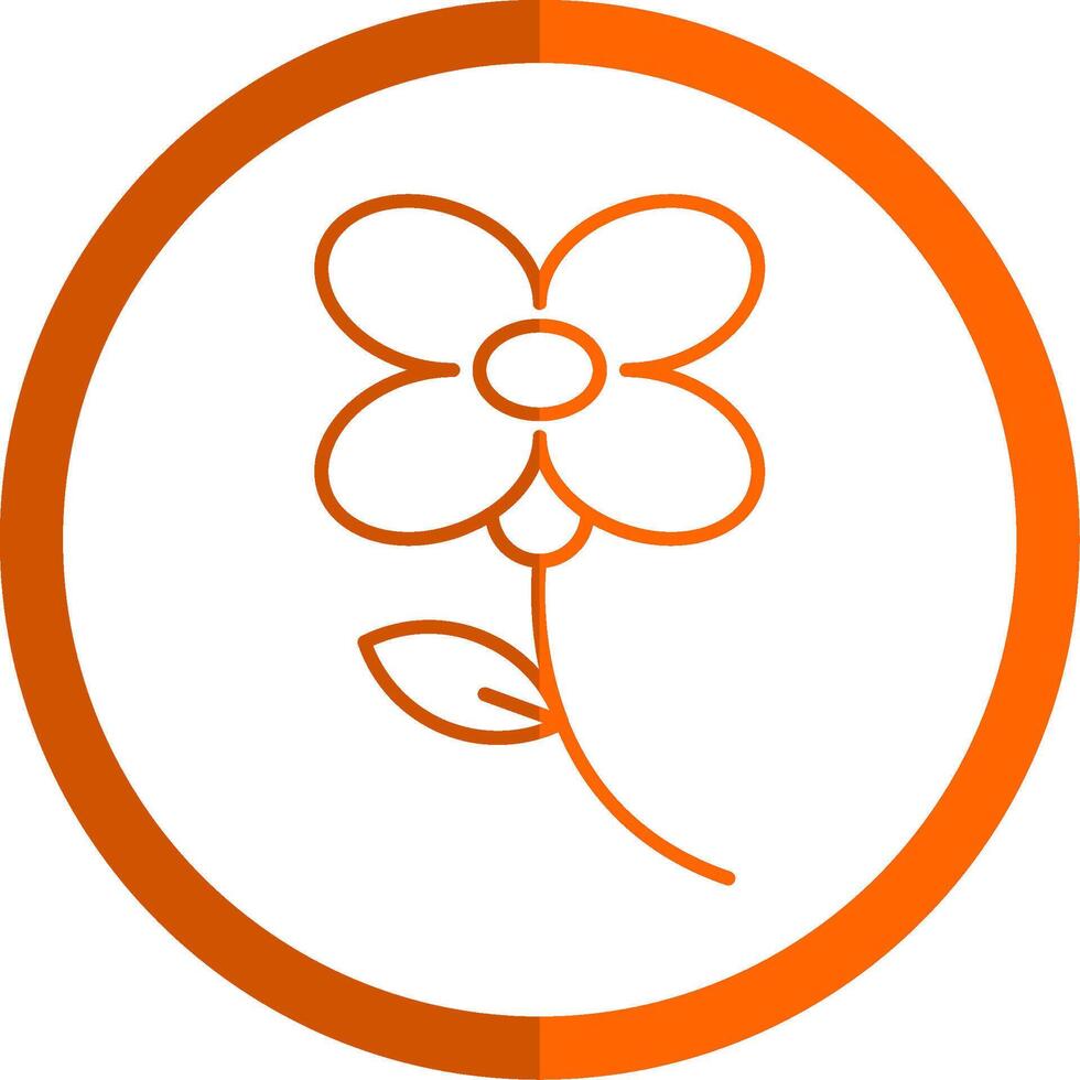 Safflower Line Orange Circle Icon vector