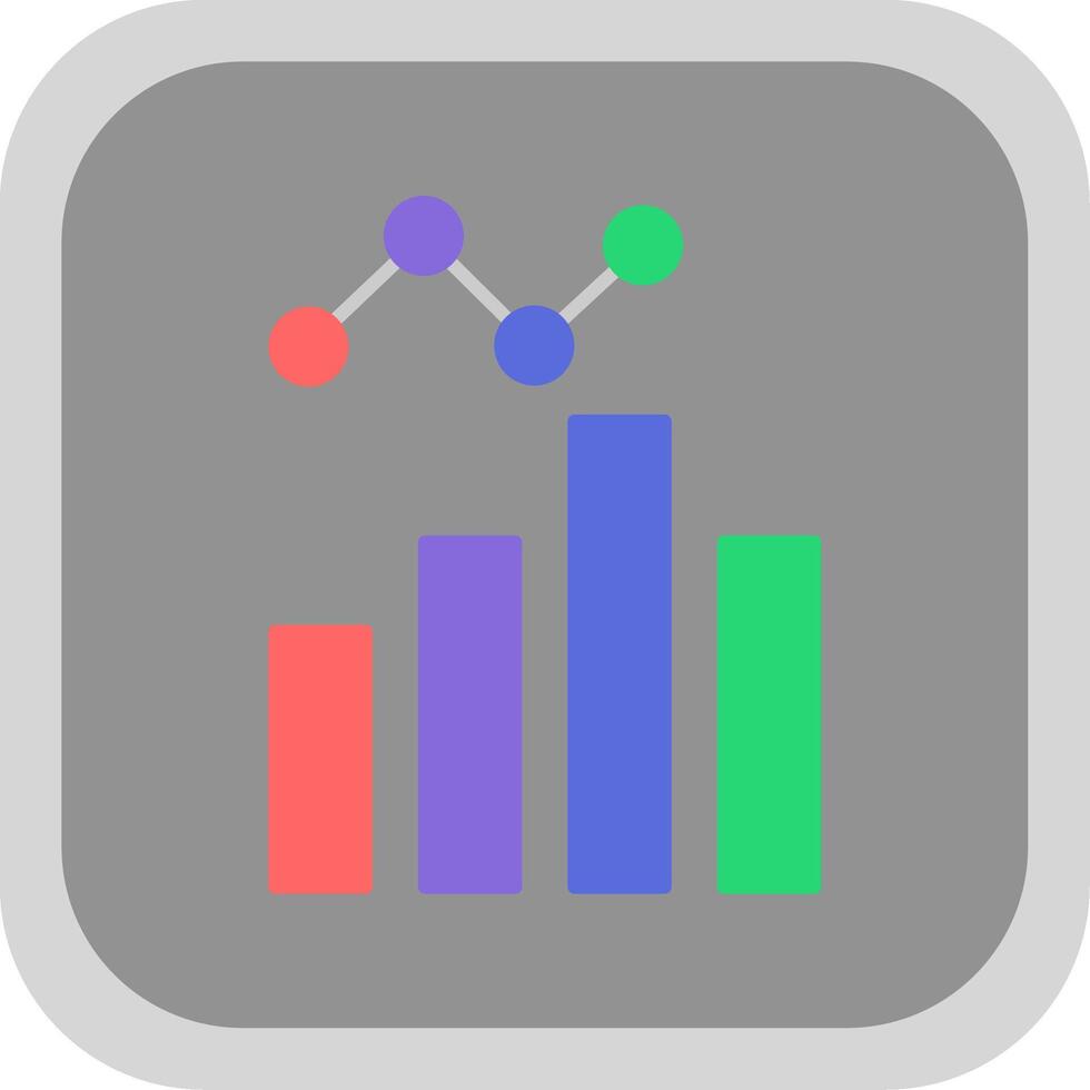 Data Analysis Flat Round Corner Icon vector