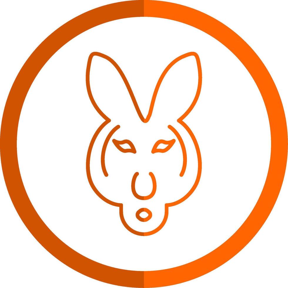 Kangaroo Line Orange Circle Icon vector