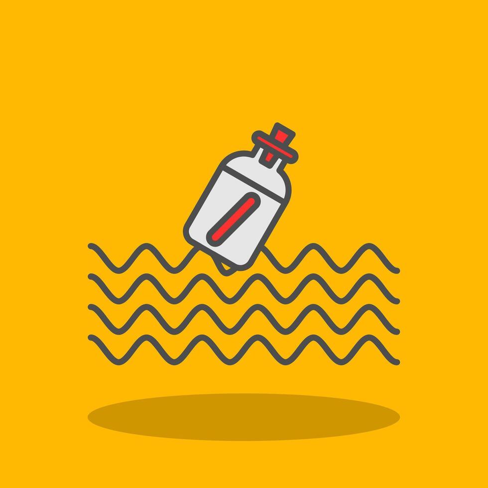 Message In A Bottle Filled Shadow Icon vector