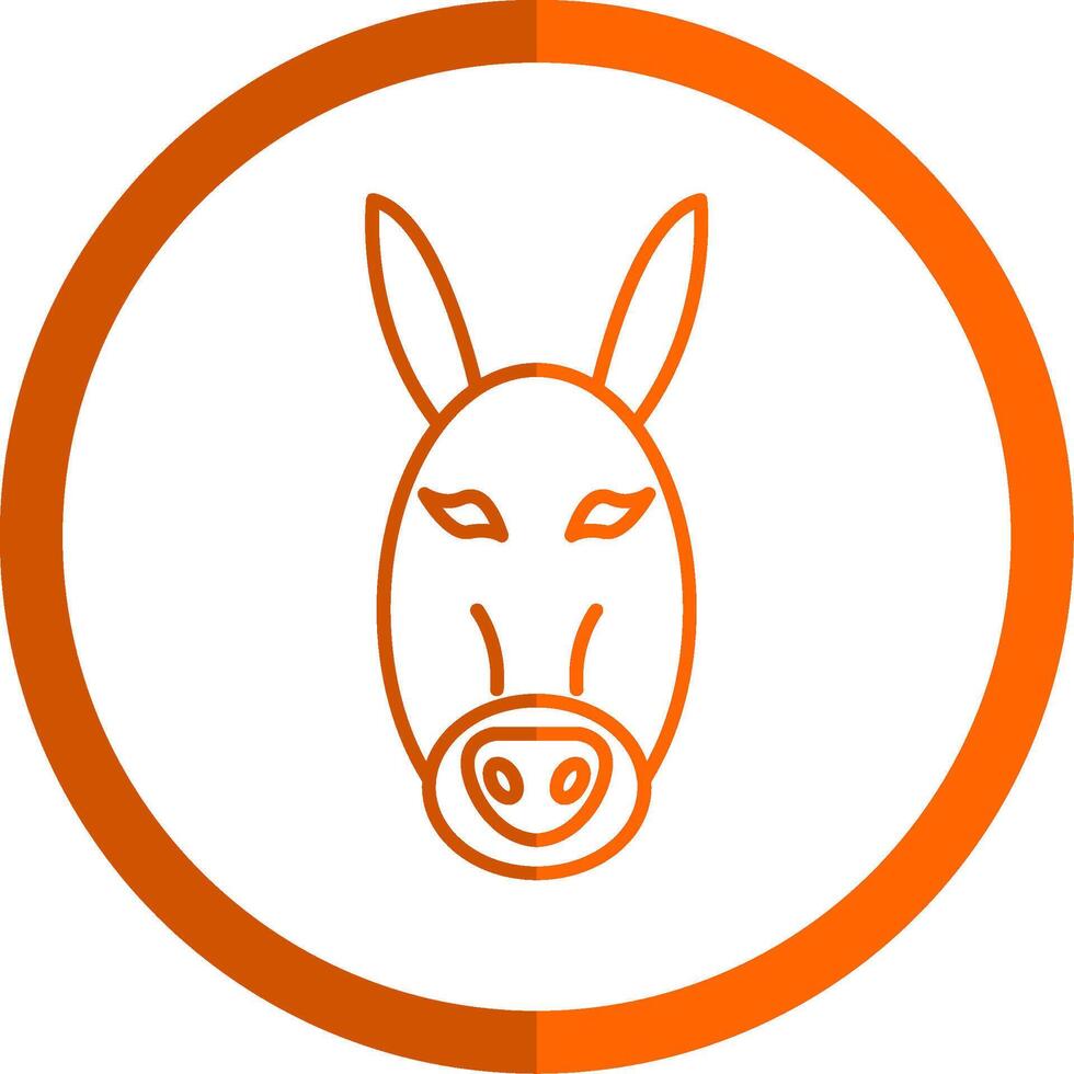 Burro línea naranja circulo icono vector