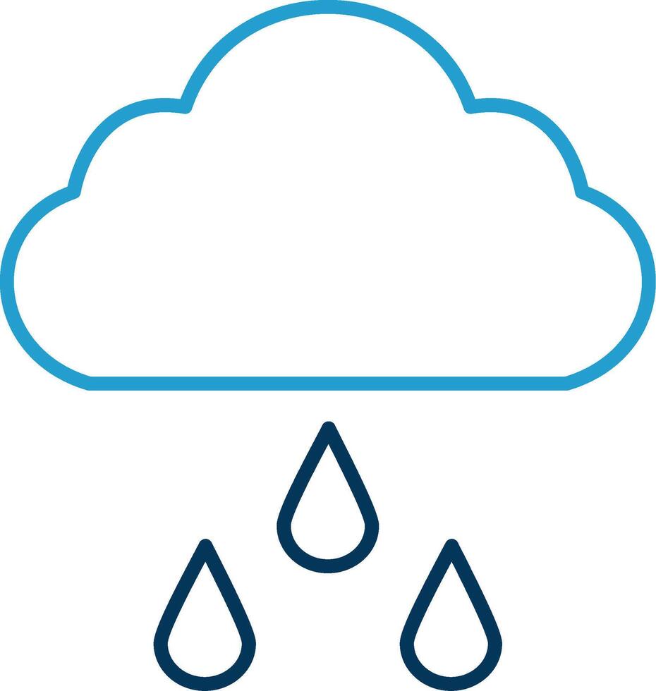 Rainy Line Blue Two Color Icon vector