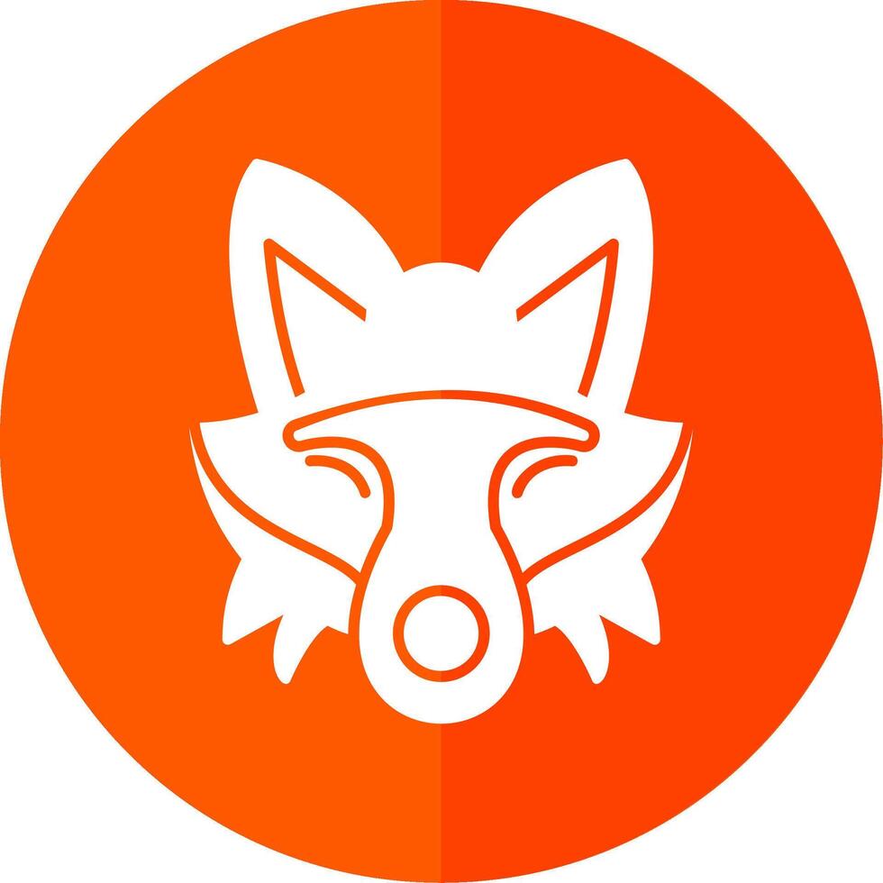 Fox Glyph Red Circle Icon vector