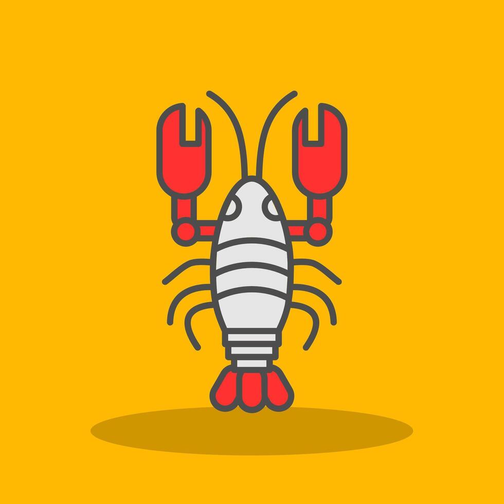Lobster Filled Shadow Icon vector