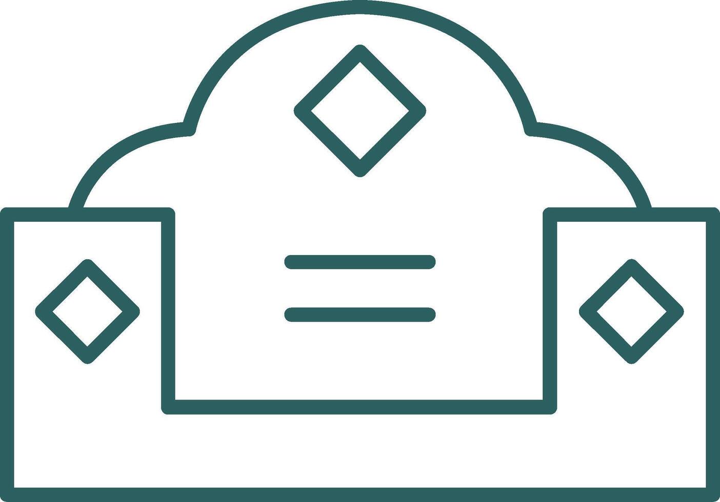 Couch Line Gradient Round Corner Icon vector