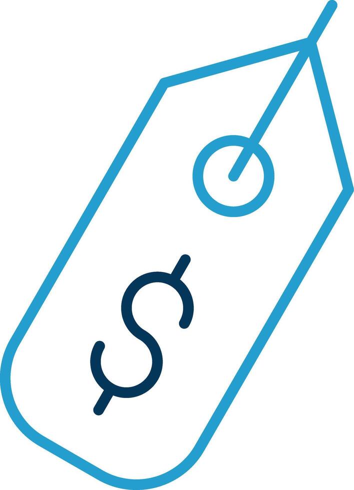 Dollar Sign Line Blue Two Color Icon vector