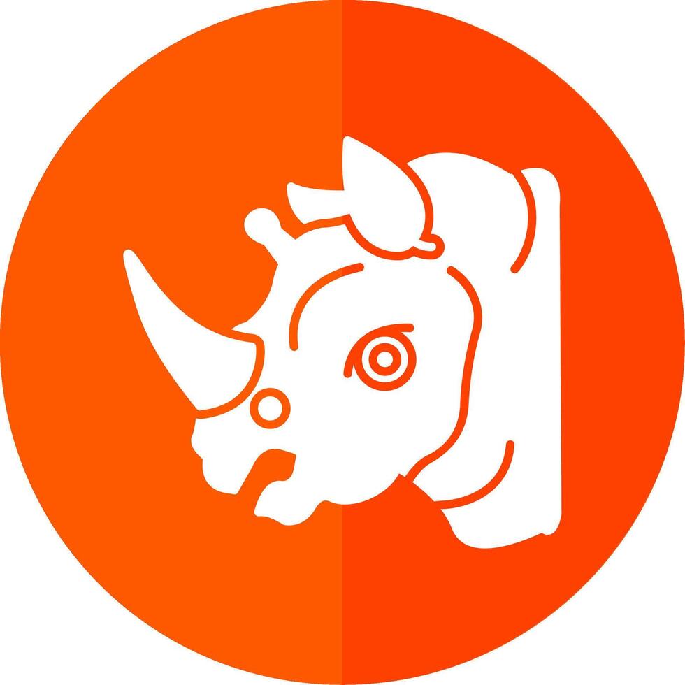 Rhinoceros Glyph Red Circle Icon vector