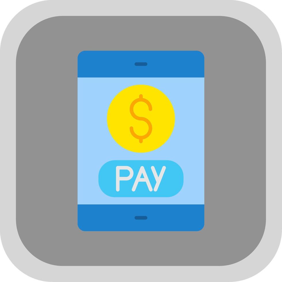 Mobile Payment Flat Round Corner Icon vector