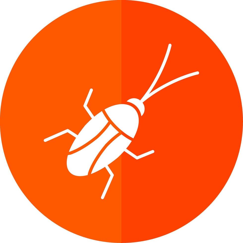 Cockroach Glyph Red Circle Icon vector
