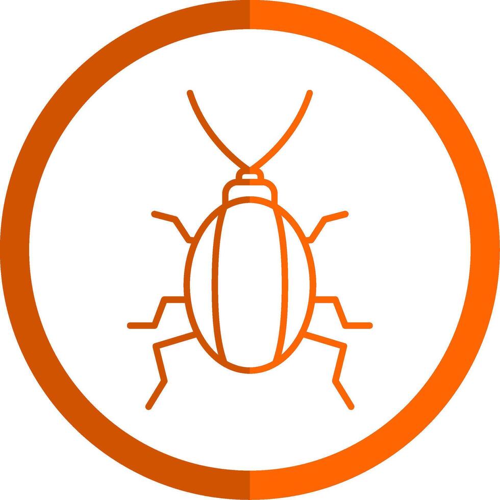 Cockroach Line Orange Circle Icon vector