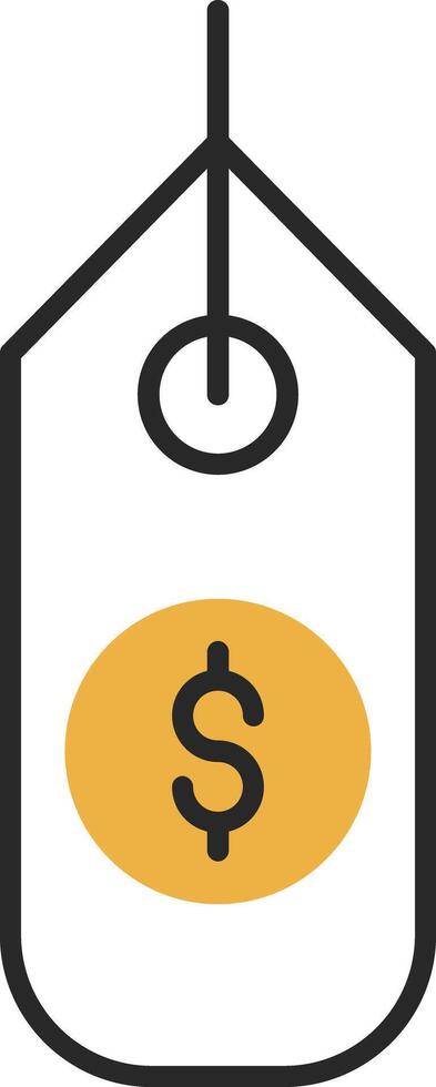 Dollar Sign Skined Filled Icon vector