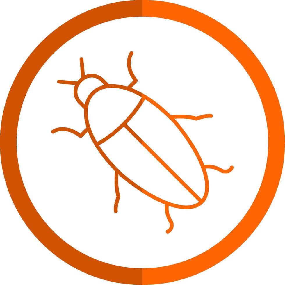 Cockroach Line Orange Circle Icon vector