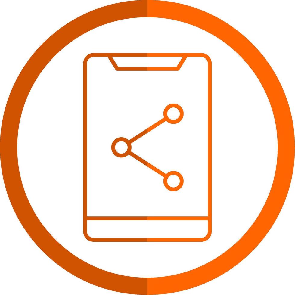 Share Line Orange Circle Icon vector