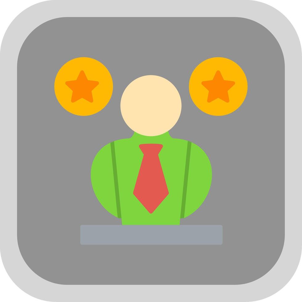 Leader Flat Round Corner Icon vector