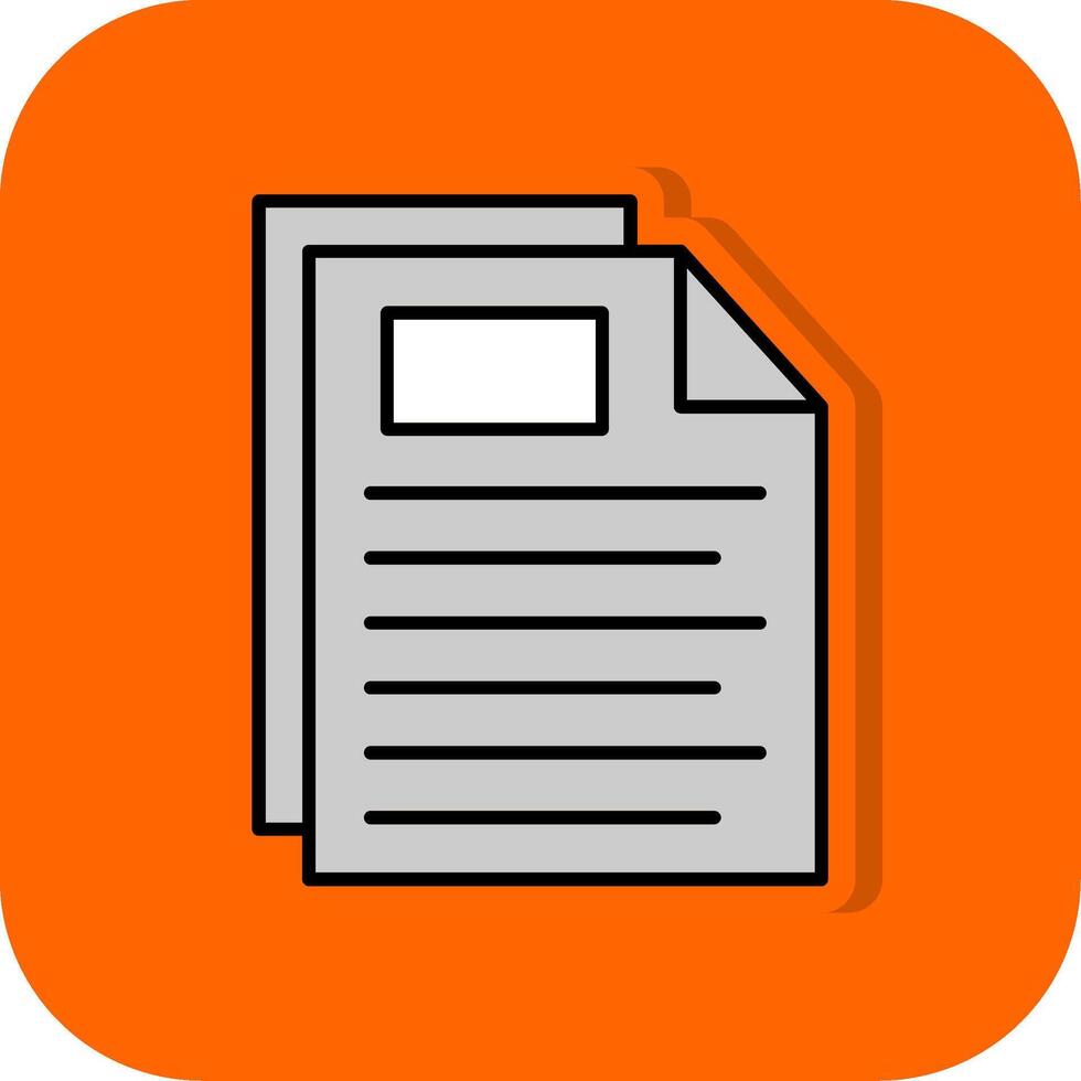 Document Filled Orange background Icon vector