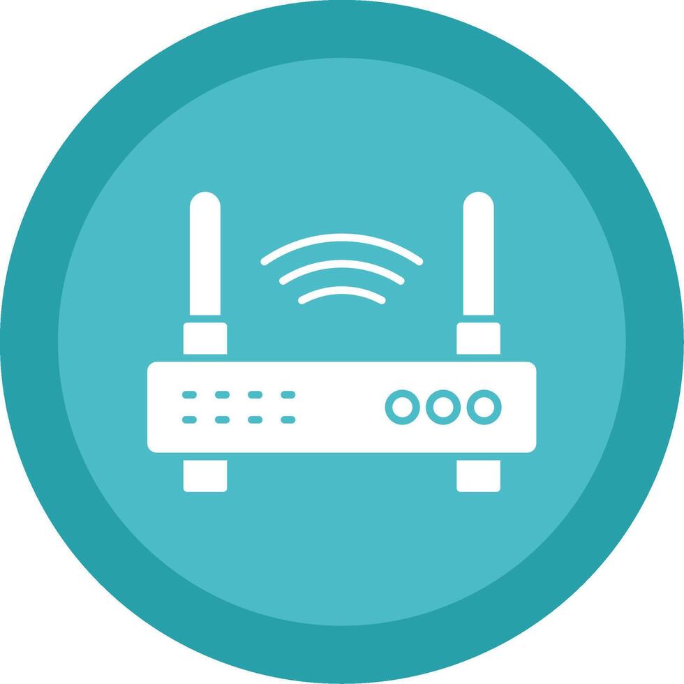 Wifi Router Glyph Multi Circle Icon vector