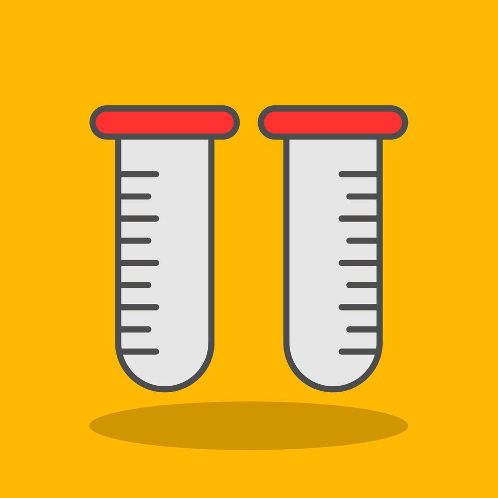 Test Tube Filled Shadow Icon vector