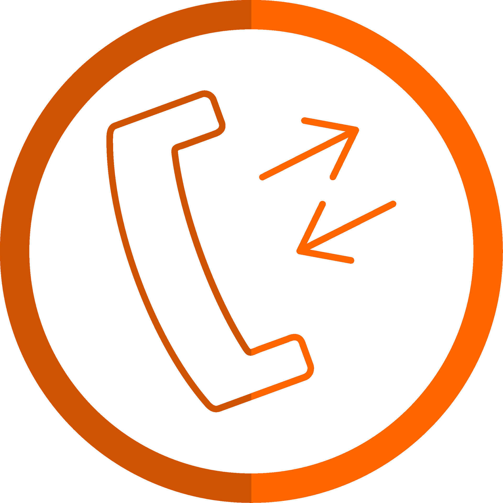 Phone Receiver Line Orange Circle Icon 42990494 Vector Art at Vecteezy
