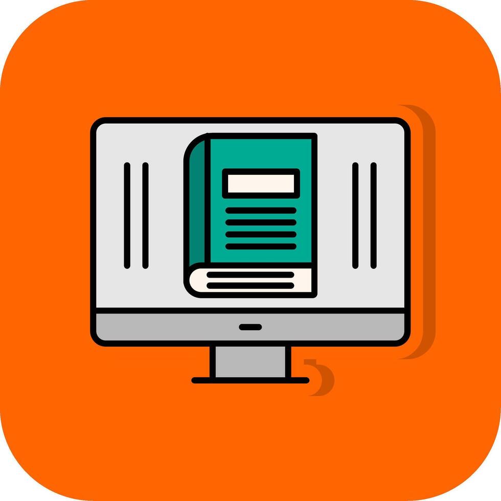 libro lleno naranja antecedentes icono vector