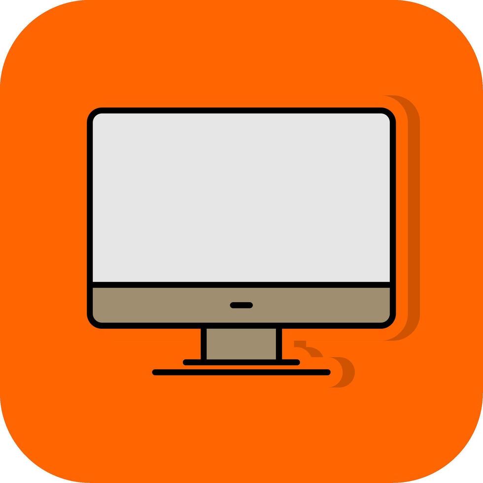 Personal computer Filled Orange background Icon vector