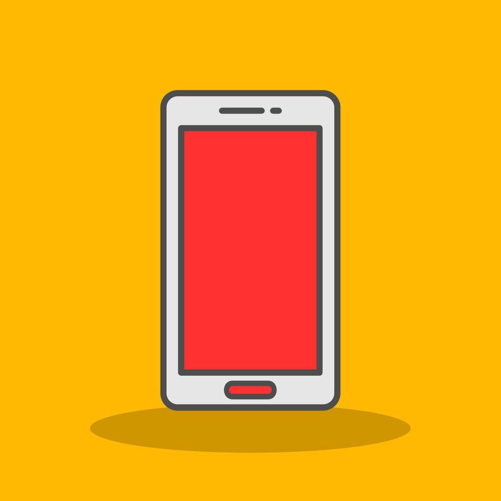 Mobile Phone Filled Shadow Icon vector