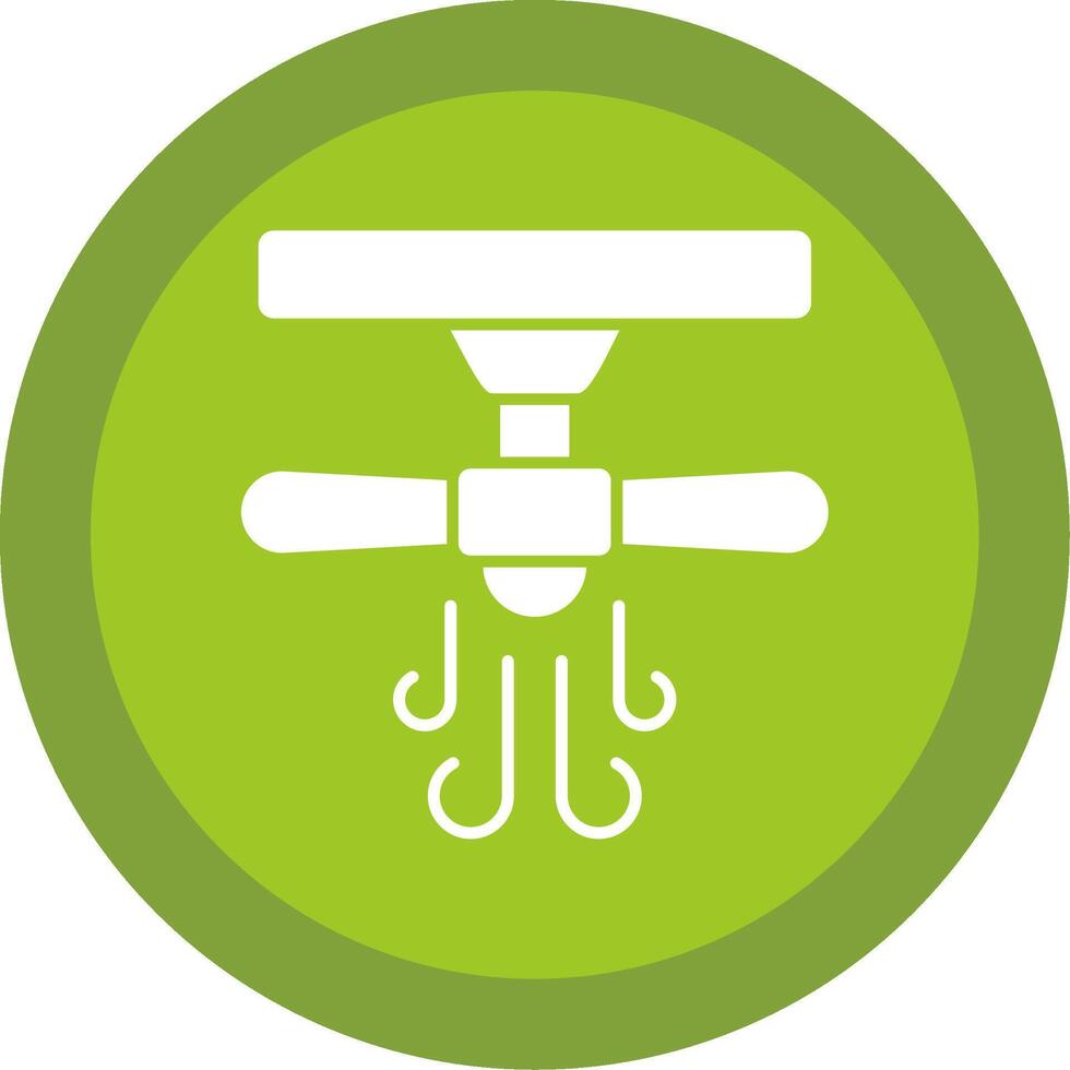 Ceiling Fan Glyph Multi Circle Icon vector