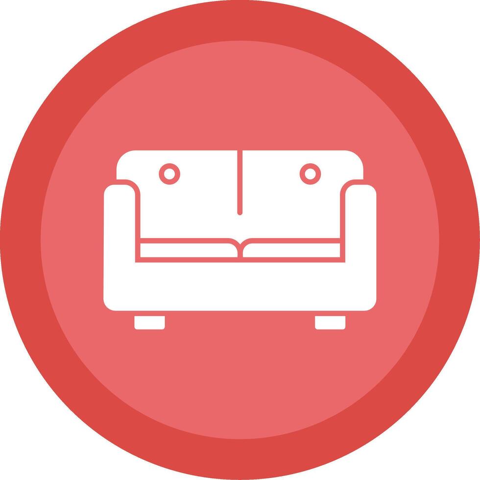 sofá cama glifo multi circulo icono vector