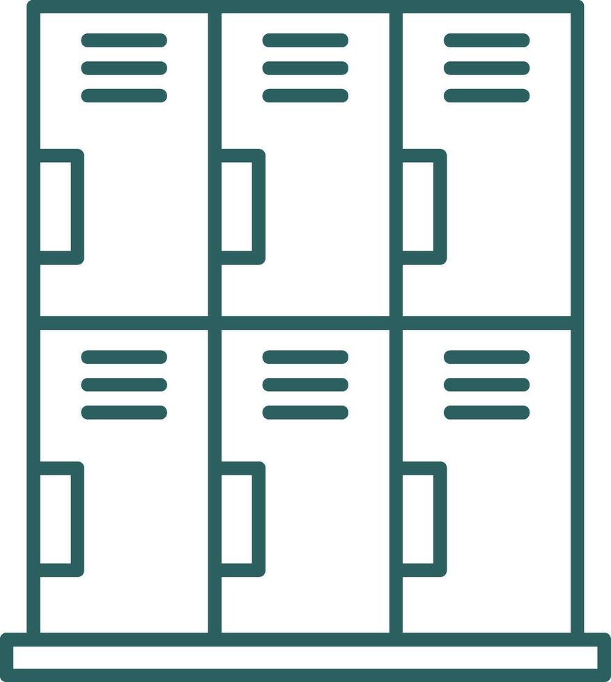 Locker Line Gradient Round Corner Icon vector