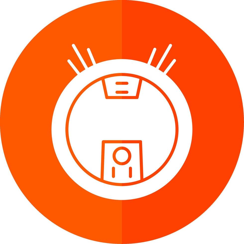 Robot Vacuum Glyph Red Circle Icon vector