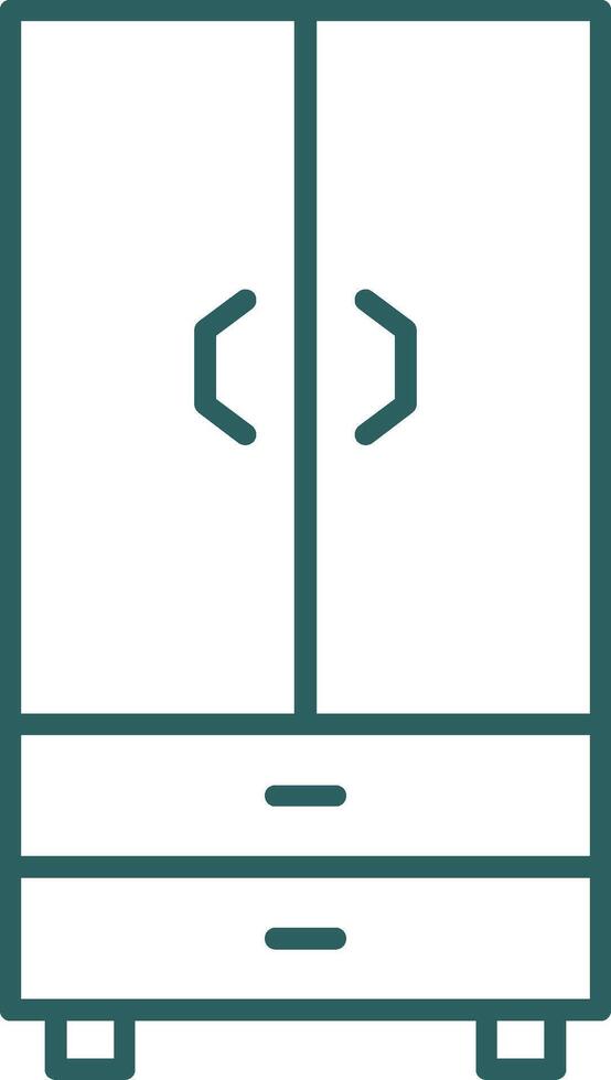 Cupboard Line Gradient Round Corner Icon vector