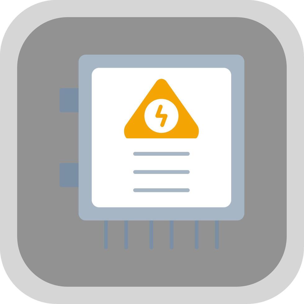 Fuse Box Flat Round Corner Icon vector