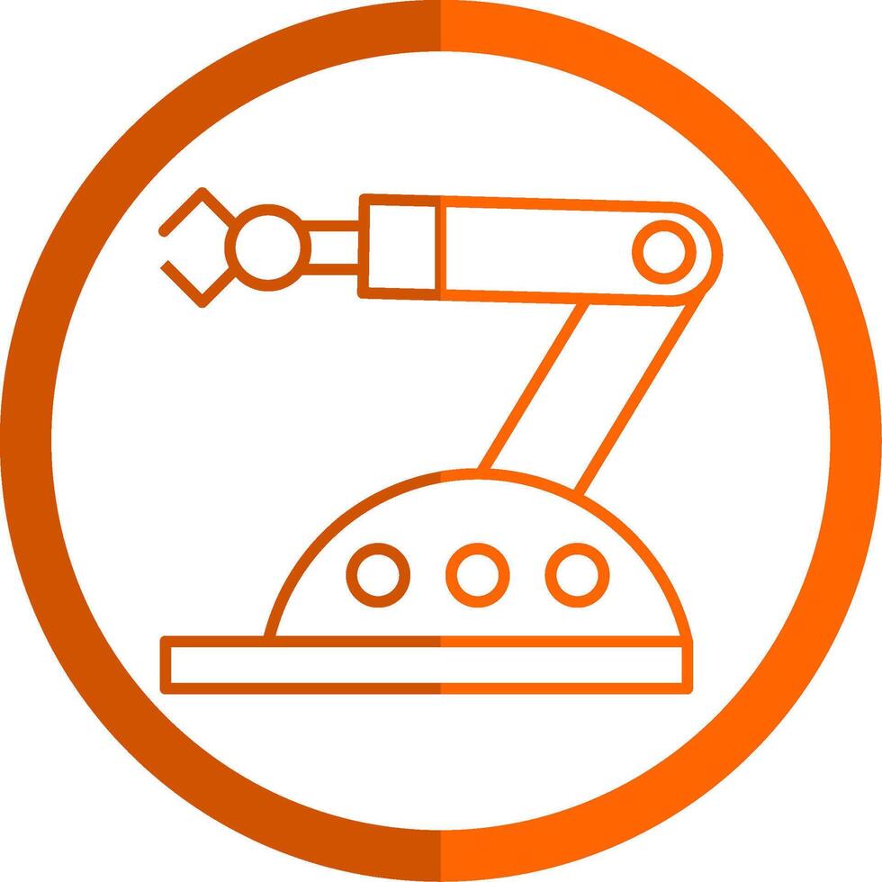 Assembly Line Orange Circle Icon vector