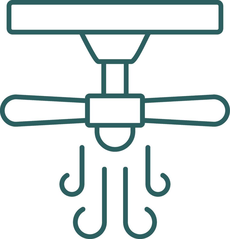 Ceiling Fan Line Gradient Round Corner Icon vector