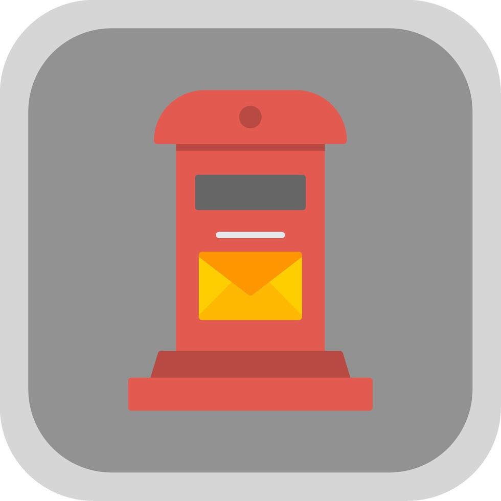 Letter Box Flat Round Corner Icon vector