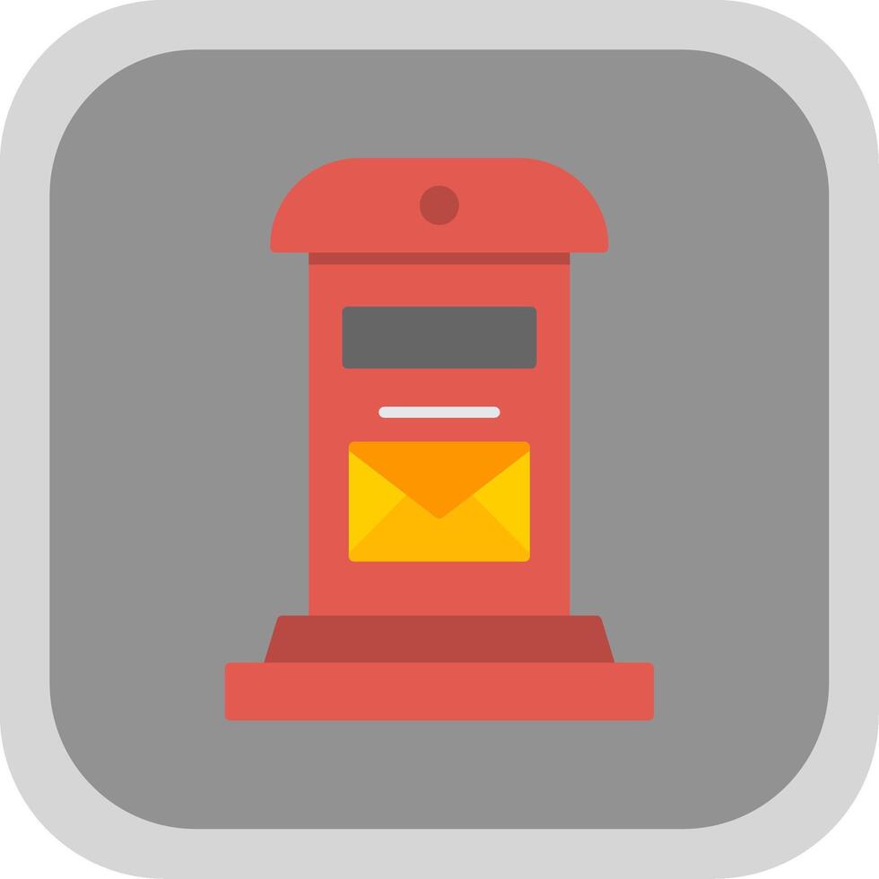 Letter Box Flat Round Corner Icon vector