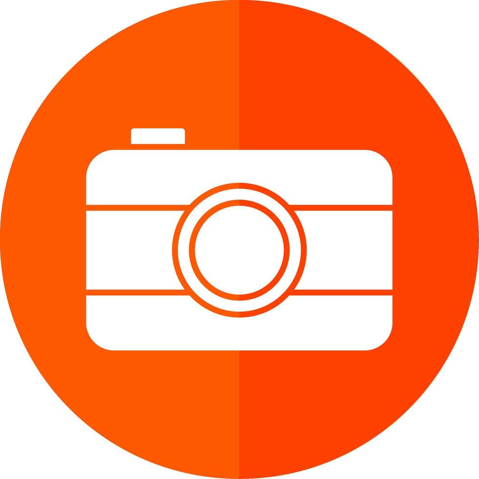 Old Came Glyph Red Circle Icon vector