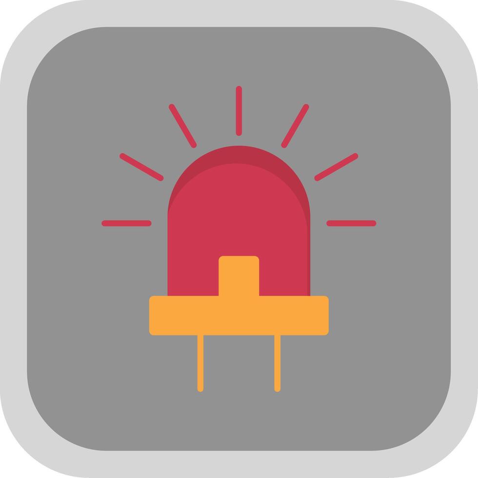 Led Flat Round Corner Icon vector