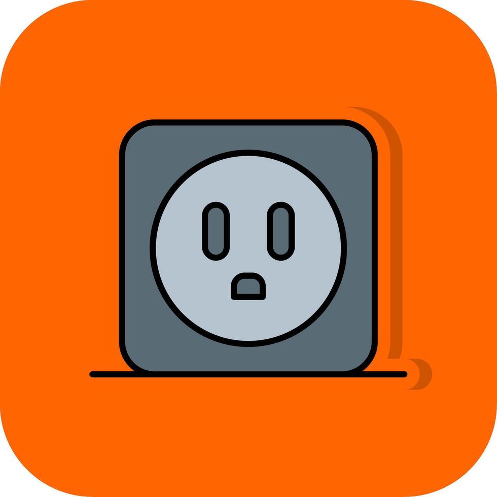 Power Socket Filled Orange background Icon vector