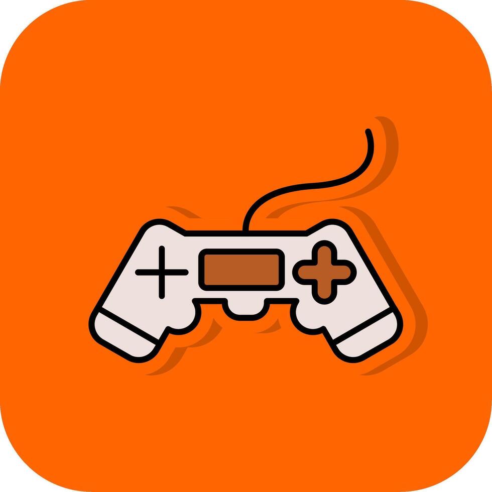 Game Filled Orange background Icon vector