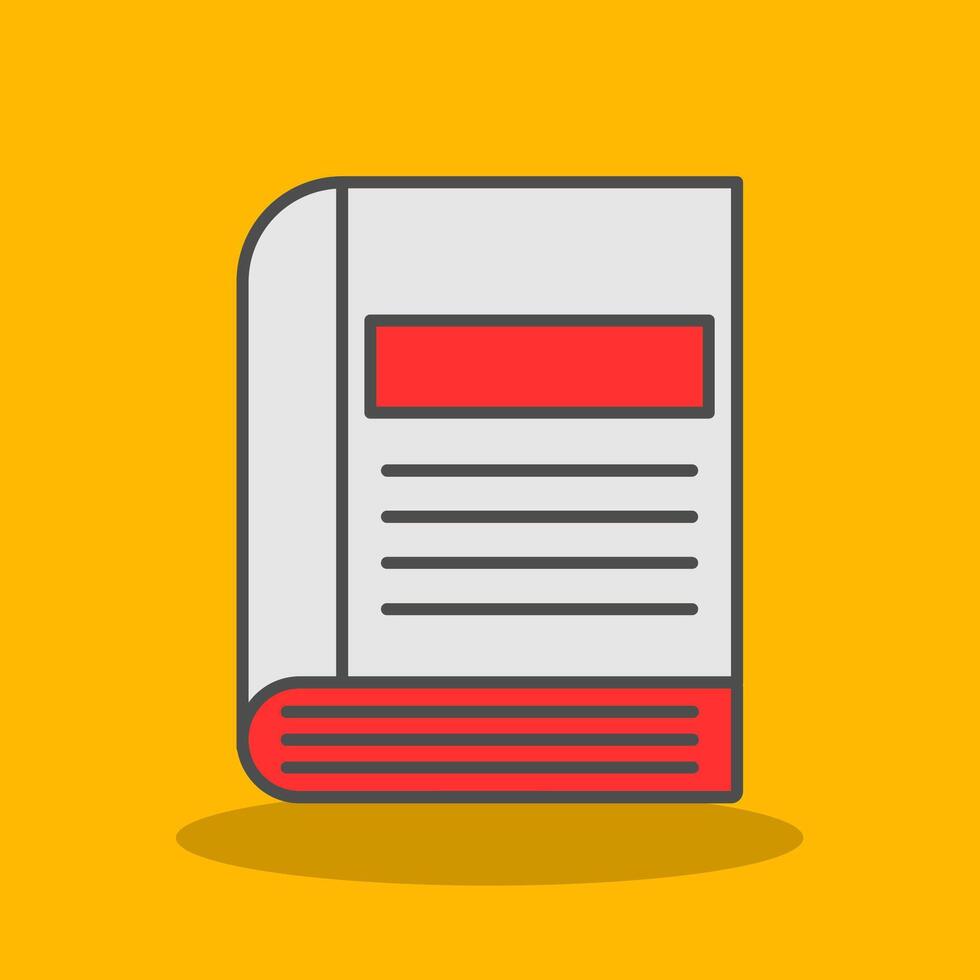 Book Filled Shadow Icon vector