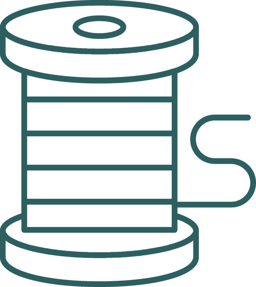 Thread Line Gradient Round Corner Icon vector