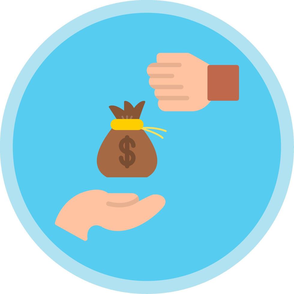 Bribery Flat Multi Circle Icon vector